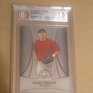 Mike Trout 2010 Bowman Platinum Beckett Graded 7.5 Prospects Baseball Card